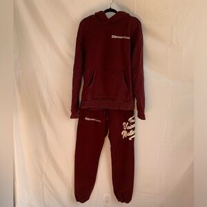 Keiser Clark 10K Projects Record Label Maroon Jogger Sweat Suit Hoodie Set